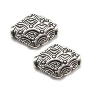  Chinese Knotting Spacers ASIAN WAVE Silver Pewter Bali 