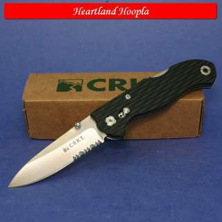 CRKT Lake 111 Z 2 Combo Edge Knife With Black Handles   CR7254Z