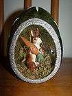 Vintage Easter Postcard Bunny Rabbit Figurine  