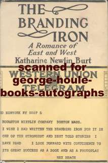 The Branding Iron. Boston, HoughtonMifflin, 1919. First edition. 8vo 