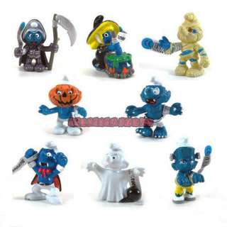 8X Pcs Smurfs Halloween Set Lots Cute Toy Figure  