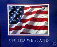 UNITED WE STAND 9/11 USA Flag 911 POSTER 13x11 Mint  