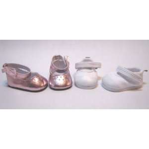  Mary Jane Style Shoe Set. TWO PAIRS Fit 18 Dolls like 