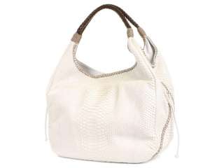 Authentic CARLOS FALCHI White Python Hobo Shoulder Bag  