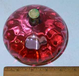 Cranberry Glass & Gold Décor Oil lamp Peg Font Bowl Candlestick 