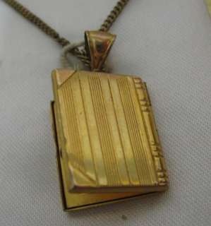 FINE HFB Barrows YELLOW & ROSE GOLD FILLED BOOK STYLE PICTURE LOCKET 
