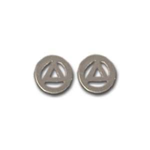  Alcoholics Anonymous Symbol Stud Earrings, #550 6, 3/16 