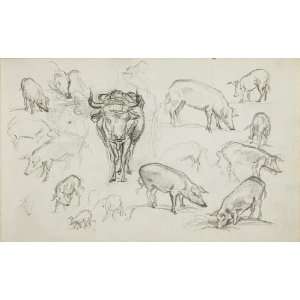   François Daubigny   24 x 14 inches   Study, animals
