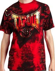 Mens Tapout Red Color Gold Foil shortsleeve Mma Tee ufc T Shirt 