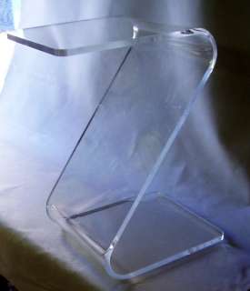Clear END Z TABLE Lucite Acrylic Lucite Plexiglass  