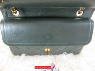   Vintage CHANEL 2.55 Medium Forrest Dark Green Lambskin Double Flap Bag