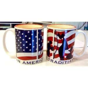  Mickey Mouse WDW An American Tradition USA Flag Ceramic Mug (Walt 