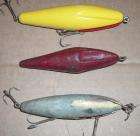 wood lures including Wilson Wobbler & Paw Paw Spinning Plunker 