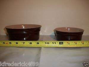   Brown & Cream Colored Plastic Food & Water Dog Cat Pet Feeding Dishes