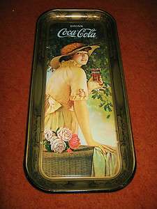   TRAY  GIRL in Yellow DRESS  1972  9x19  Coke  Soda Pop  