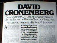 Cinefantastique magazine 1981 David Cronenberg FINE  