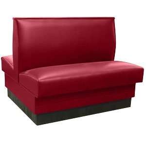   42 Carmine Red Plain Double Back Booth 42   Fully Upholstered Quick S