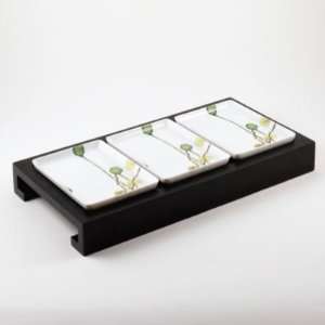 Ikebana Appetizer Tray with Three Dishes 