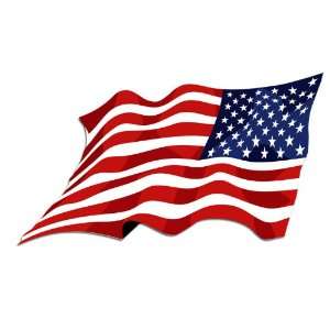  REVERSE Waving American Flag Sticker 