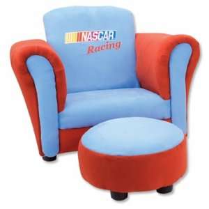  NascarA Red and Blue Ultrasuede Club Chair Set Everything 