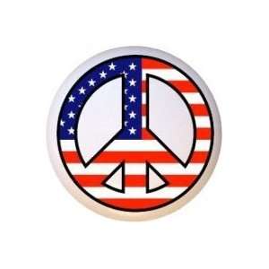  American Flag Peace Sign Symbol Drawer Pull Knob