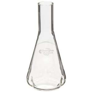 Chemglass CLS 2044 02 Glass 125mL Delong Neck Shake Flask, with 3 