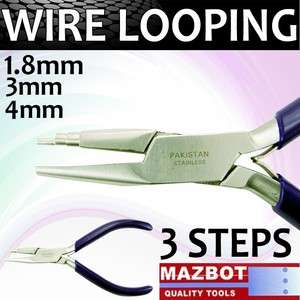 Mazbot® 5.5 Wire Looping Pliers 3 STEPS Jewelry Wrapping Beading 