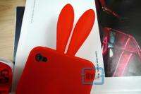 3D Rabbit Silicon Case Cover For iPhone 4 4G A95#Red  