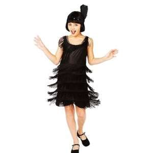   Black Flapper Costume Roaring 20s Fring Dress Medium 7 8 Toys & Games