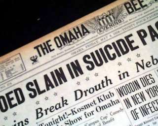 1934 FOSTORIA OH John Dillinger Bank Robbery Newspaper  