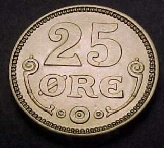 exo* Denmark 25 Ore 1919 Gem BU KM 815.2 Nice (w424)  