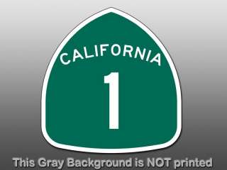   Sign Sticker  decal Pacific Coast Highway CA green west road go  