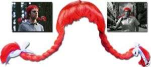 Wendys Red Wig with bangs and wired braids, New  