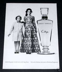 1969 OLD MAGAZINE PRINT AD, ADELE SIMPSON, COLLAGE PERFUME  