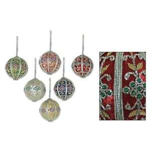  Beadwork ornaments, Christmas Jewels (set of 6)