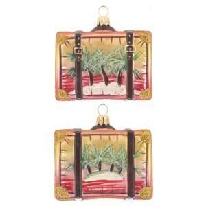  Personalized Exotic Island Suitcase Christmas Ornament 