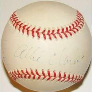Allie Clark Autographed Baseball   with NY 1947 Inscription 