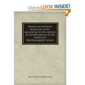   American Ornithologists Union American Ornithologists Union Books