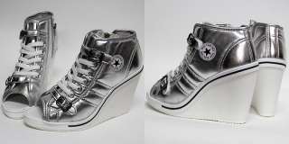   Toe Sneakers Buckle Zip Wedge High Heel US 5~8 / Lady Shoes  