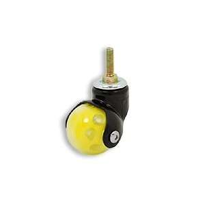  Casters   Ball Wheel Caster, Clear / Yellow Wheel, Black Powder Coat 