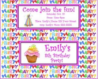 12 Personalized Birthday Invitation Candy Bar Wrappers  