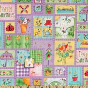  56 Wide Spring Into Spring Bunny Garden Multi Fabric By 