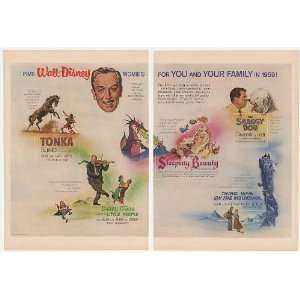  1958 Five Walt Disney Family Movies for 1959 2 Page Print 