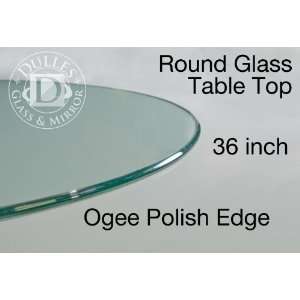  Glass Table Top 36 Round, 3/8 Thick, Ogee Edge 