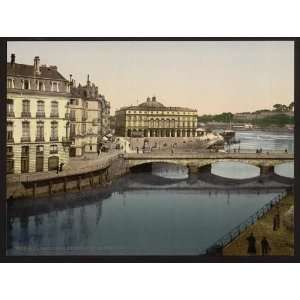 Photochrom Reprint of Bridge, Bayonne, Pyrenees, France