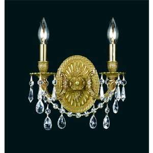  Crystorama 5522 AG CL MWP Wall Sconce in Aged Brass