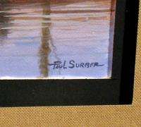 Paul Surber, Original Painting of Native American camp FRAMED submit 