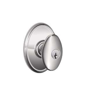   Chrome F Series Keyed Entry Siena Door Knobset with the Decorative Wak