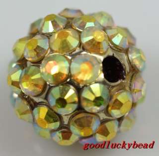 10pcs golden Acrylic Resin Rhinestones Spacer Beads 14mm  