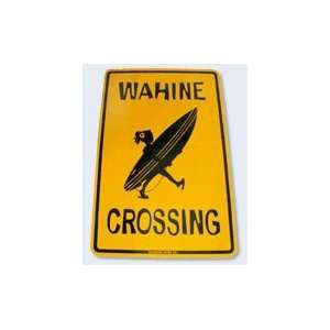  Seaweed Surf Co Wahine Crossing Aluminum Sign 18x12 in 